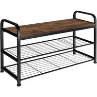 SCHUHREGAL Southampton,91 x 36 x 55 cm,Industrial Holz dunkel, rustikal - Rostfarben, Metall (36/55/91cm) - tectake