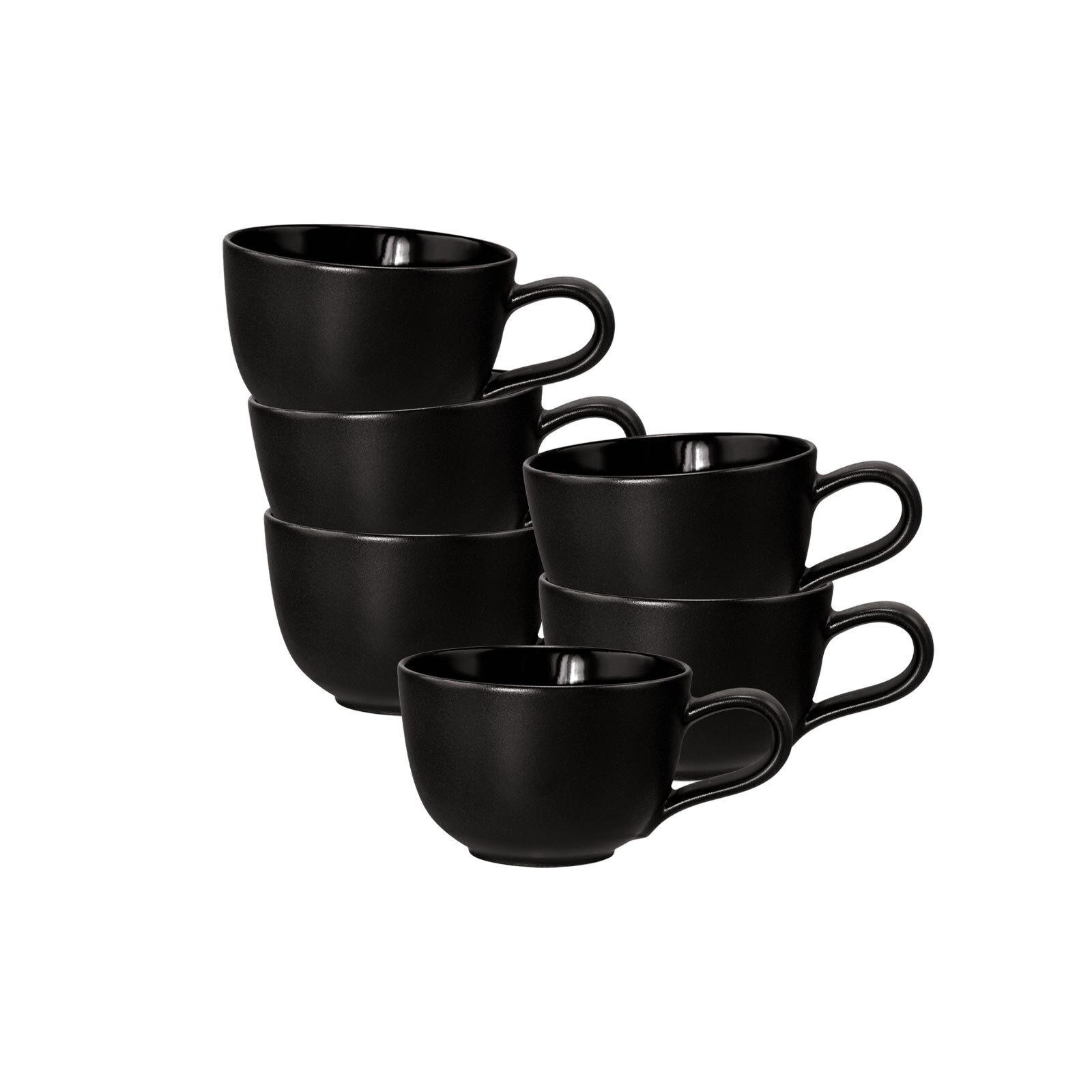 ESPRESSOTASSEN Liberty Velvet Black schwarz 100 ml 6er Set - Schwarz, Keramik (0.1L) - Seltmann Weiden