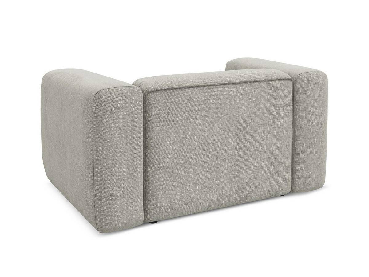 SESSEL Chenille Stoff Beige - Beige/Schwarz, Kunststoff/Textil (137/70/89cm) - Makamii