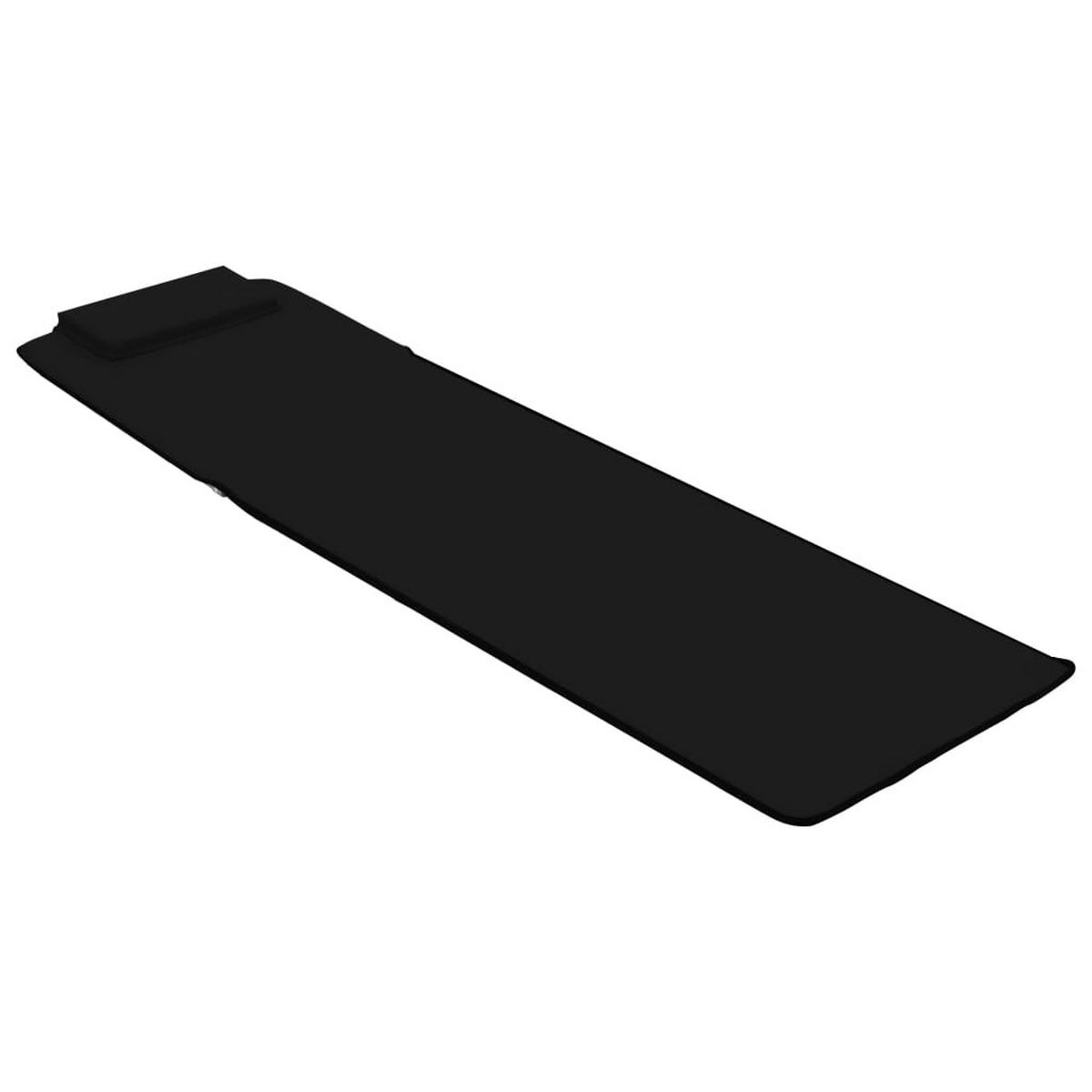 KLAPPBARE Strandmatte 2Er Set Stahl Und Stoff Schwarz - Schwarz, Textil (53/47/56cm) - vidaXL