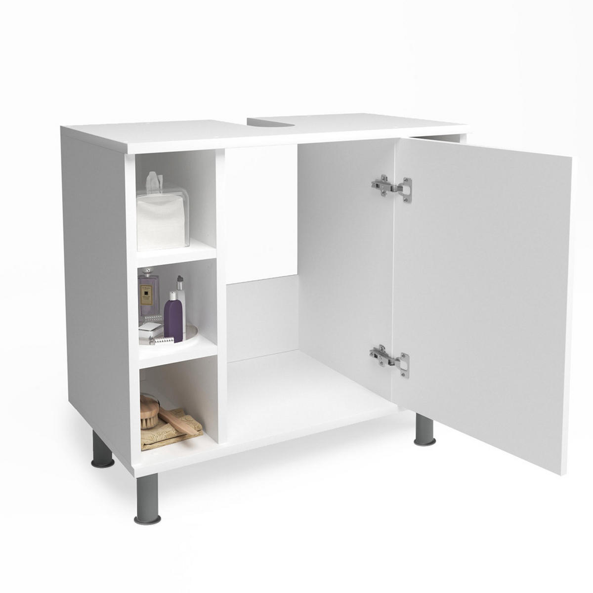WASCHBECKENUNTERSCHRANK Fynn Weiß 60 x 54 cm - Weiß, Holzwerkstoff (60/54/32cm) - Vicco