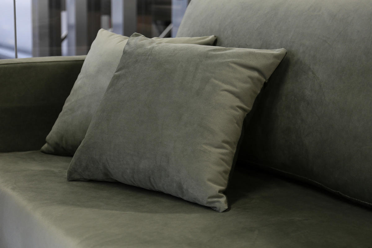 SCHLAFSOFA Valico Salbeigrün hydrophober Samt - Salbeigrün/Goldfarben, Textil/Metall (230/90/97cm) - Selsey