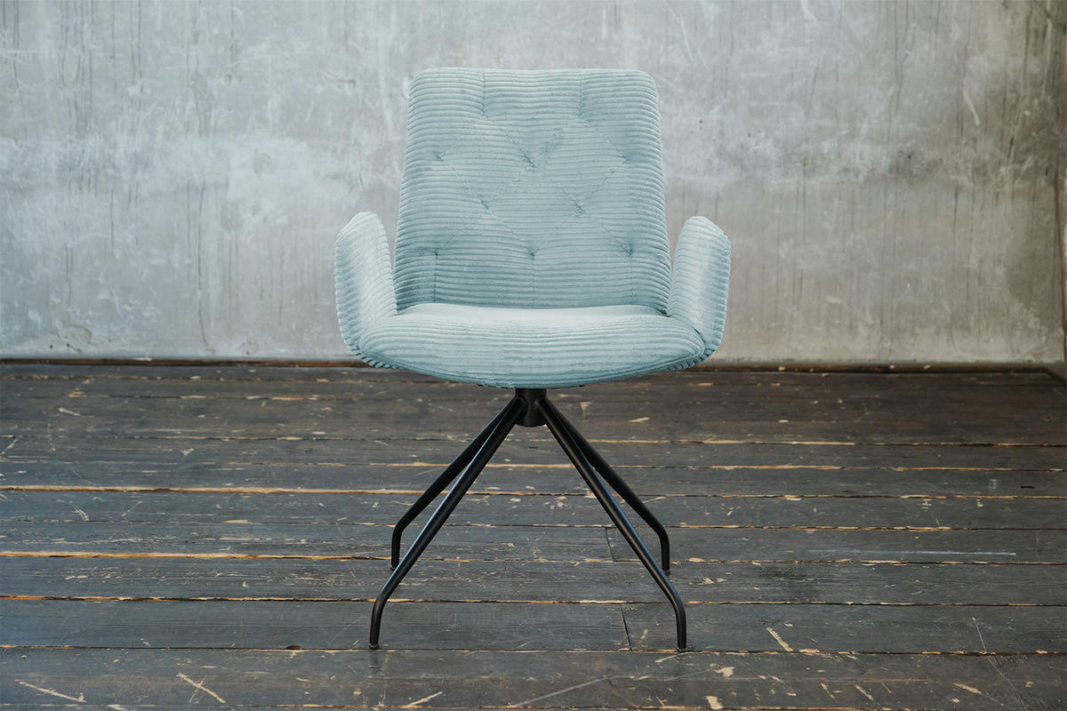 DREHSTUHL NEW CHARME Hellblau Cord - Hellblau, Textil (59/87/66cm) - KAWOLA