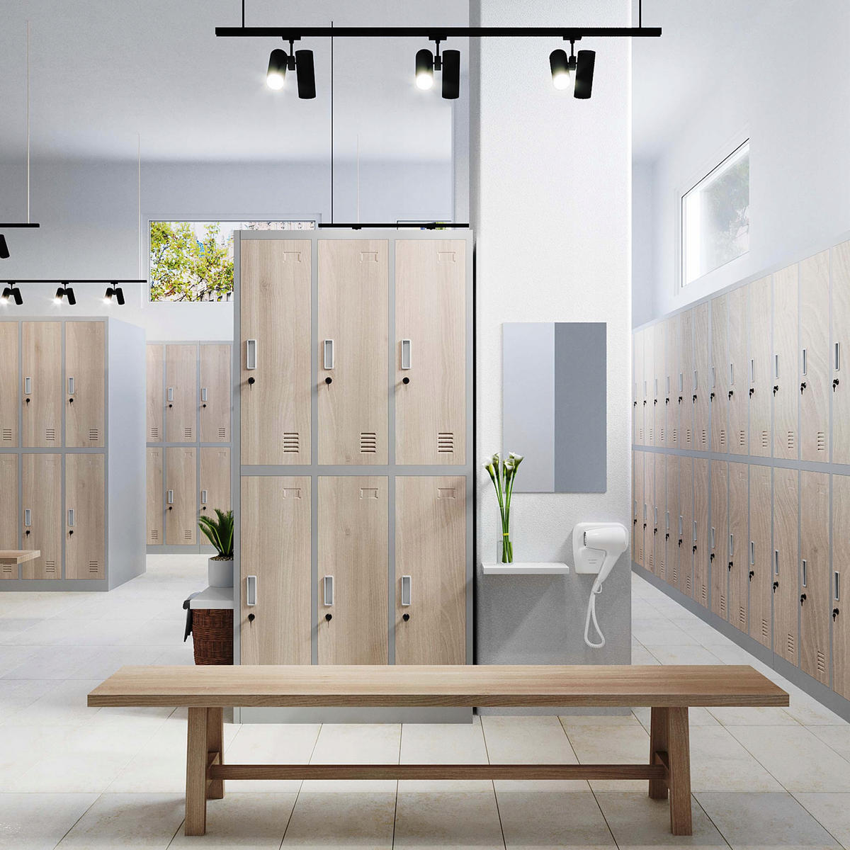 SCHLIESSFACHSCHRANK IGOR - Beige/Weiß, Metall (90/185/45cm) - Jan Nowak