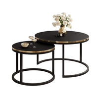 COUCHTISCH SOLEIL 2in1, rund, Mattschwarz - Schwarz, Holzwerkstoff (70/70/48cm) - Lookway