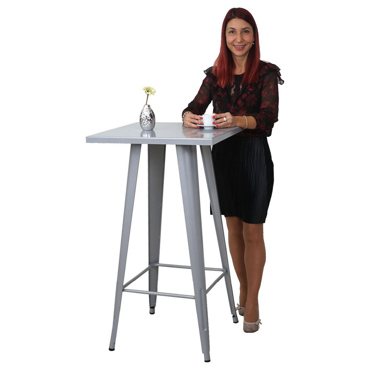 STEHTISCH 105x60x60cm Metall Industriedesign Grau - Grau, Metall (60/60/105cm) - CHEFGASTRO