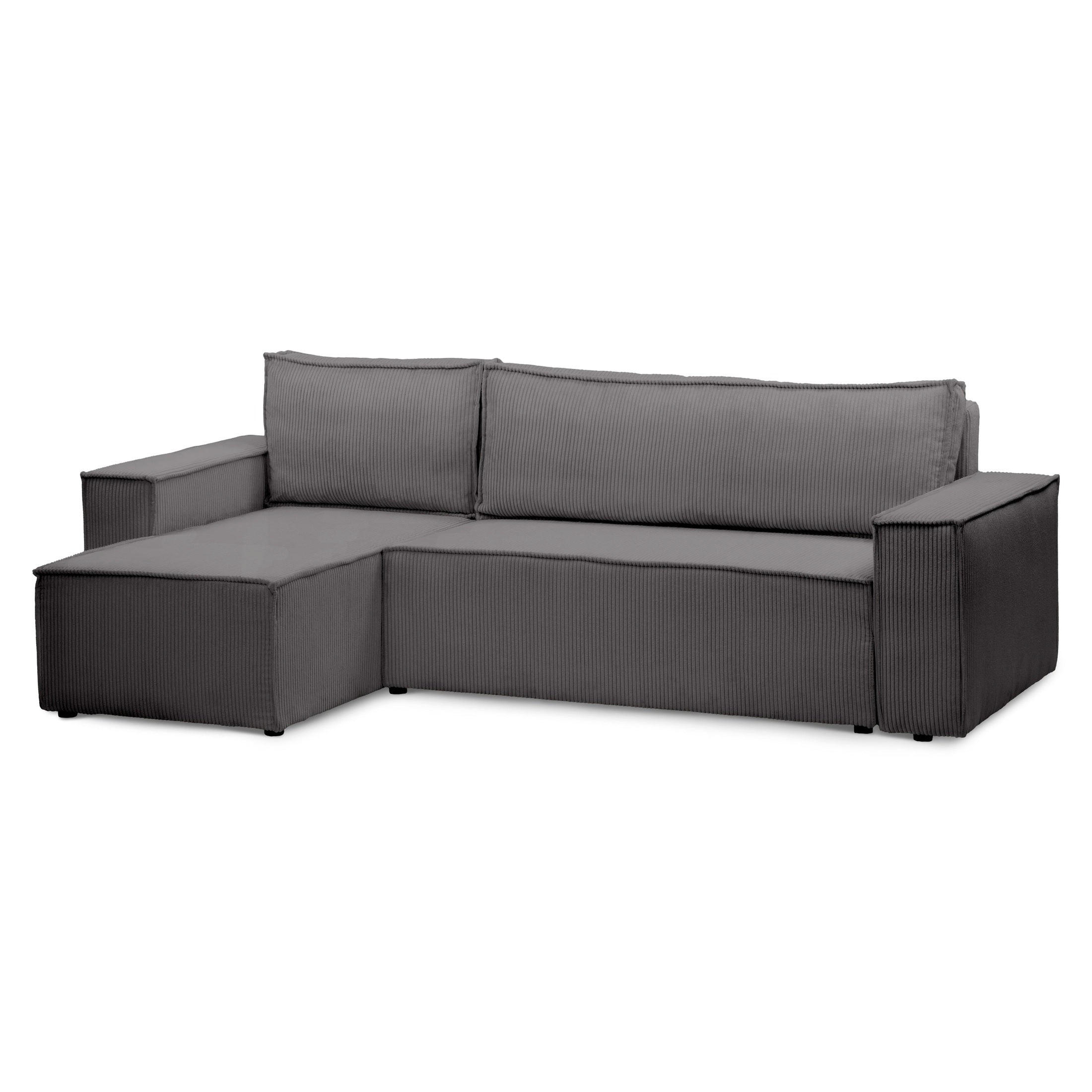 Pillovely Ecksofa Braun 244x83x142 cm
