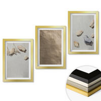 WANDBILDER 3er Set - 20x30 cm Goldrahmen - Steine Strand natürliche Strukturen - Goldfarben, Kunststoff (20/30cm) - ArtPrintCave