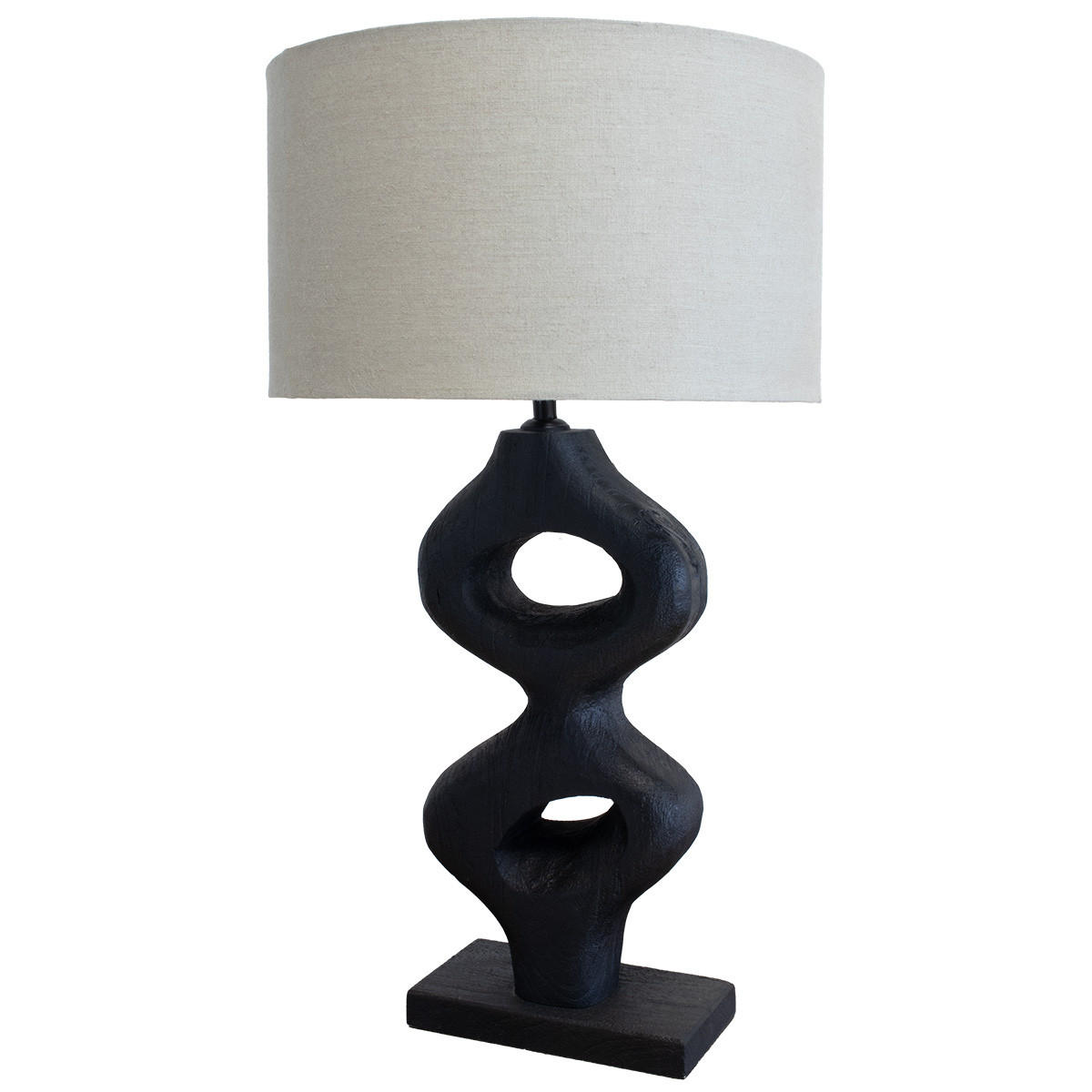 TISCHLAMPE aus Mangoholz 60cm, schwarz - Schwarz, Holz (38/38/60cm) - Giga Meubel
