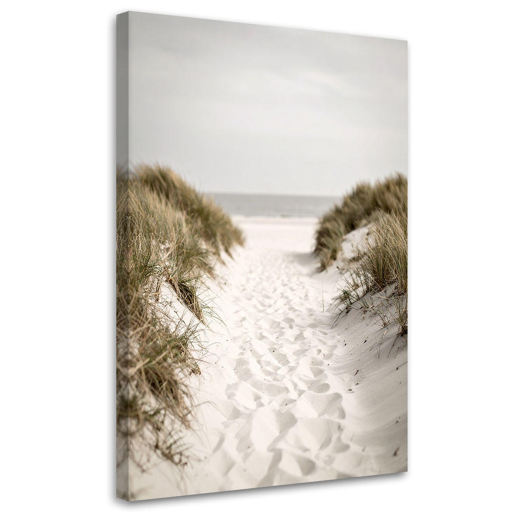 LEINWANDBILD Weg zum Strand Dünen Landschaft 80x120cm - Beige, Textil (80/120cm) - Feeby