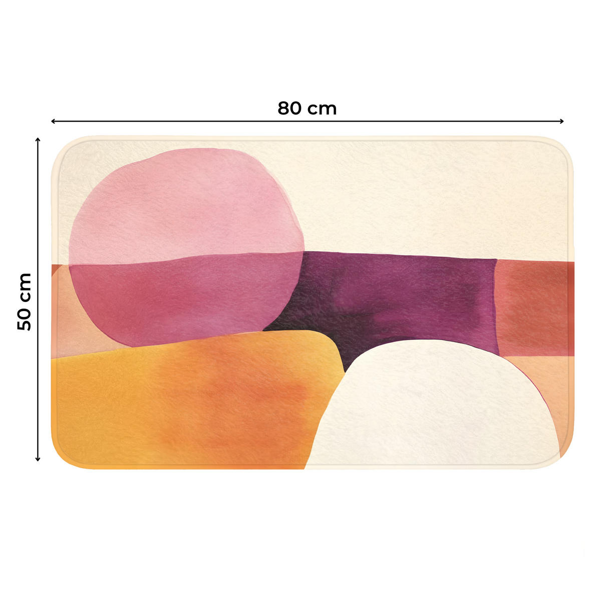 WC PŘEDLOŽKA Tvary - abstraktní - barevné 80x50 cm - terakotová, textil/plast (80/1cm) - OnlyWow