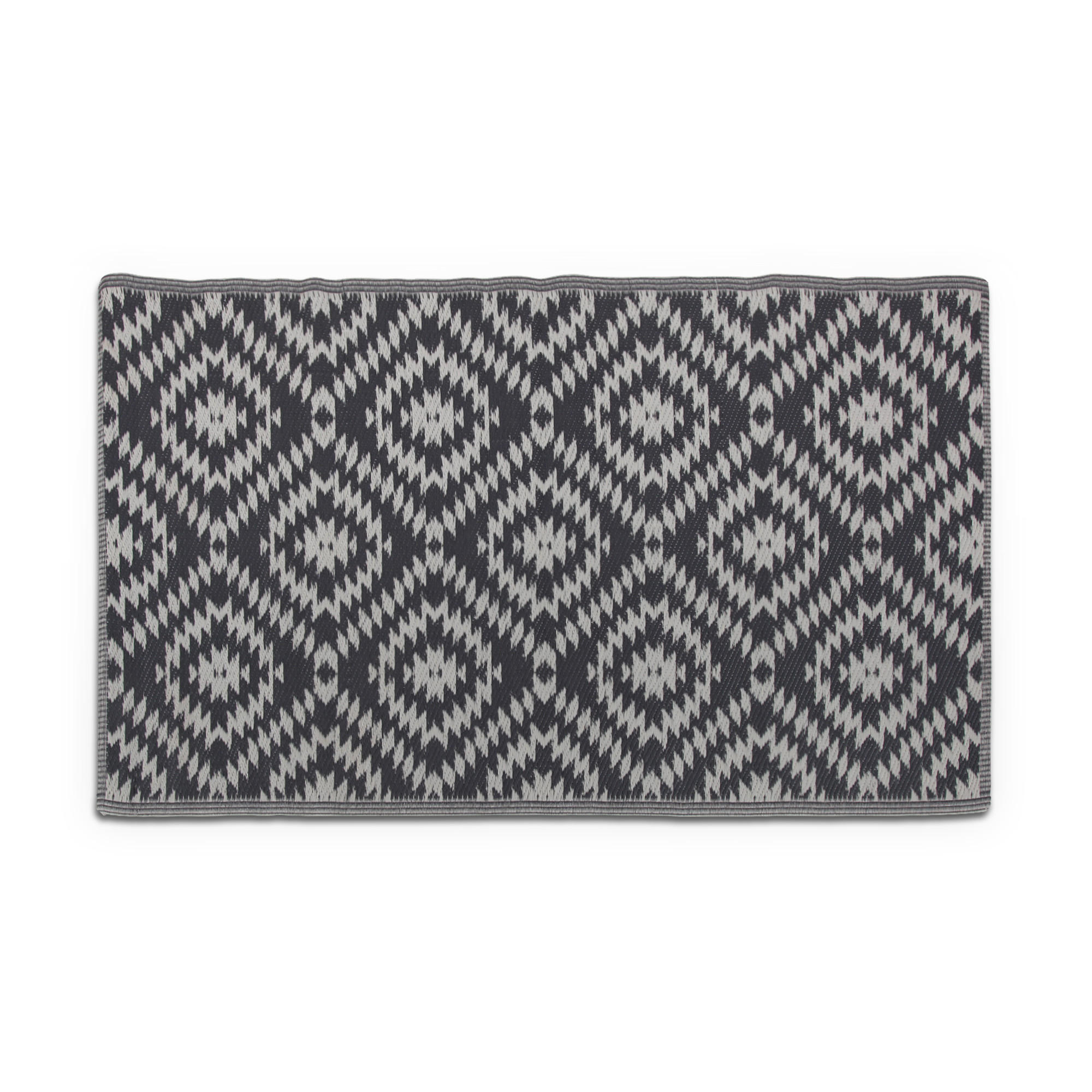 OUTDOORTEPPICH Teppich Wetterfest und UV-Beständig ( 160x230cm / Karo ) für Garten, Balkon, Terrasse - Grau, Kunststoff (160/230cm) - Bestlivings