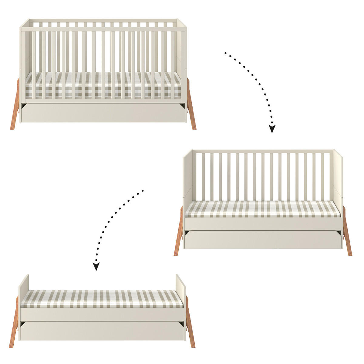 GITTERBETT 70/140 Kaschmir - Beige, Holzwerkstoff (70/140cm) - Petits-meubles