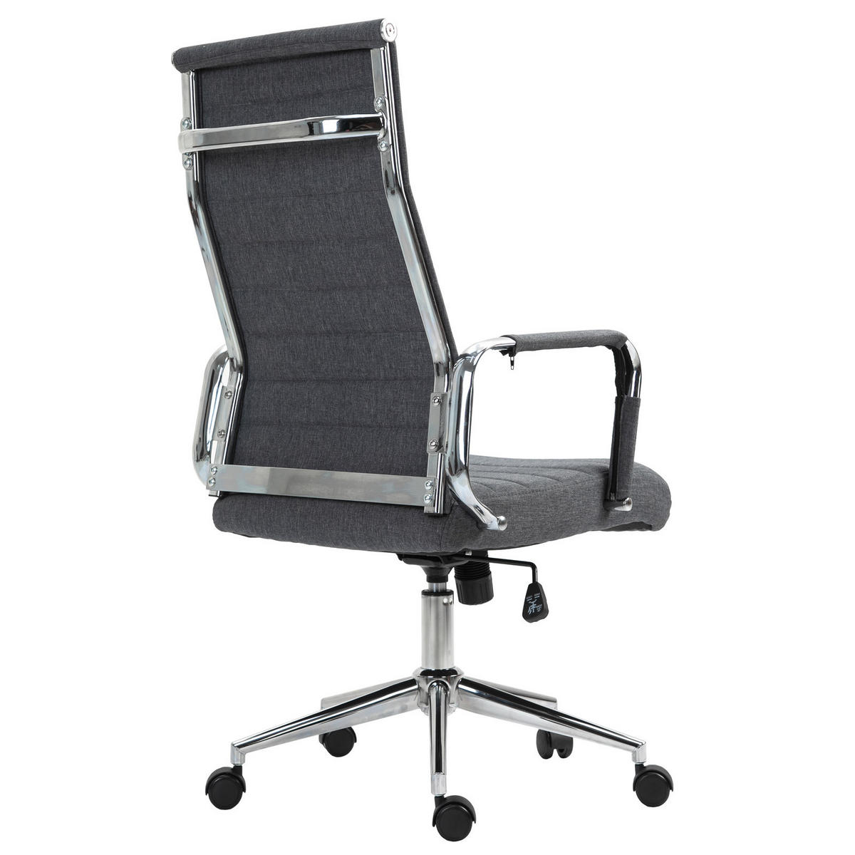 SCHREIBTISCHSTUHL OFFICE COMFORT HB Stoffbezug Dunkelgrau - Dunkelgrau/Silberfarben, Textil/Metall (57/120/53cm) - SVITA