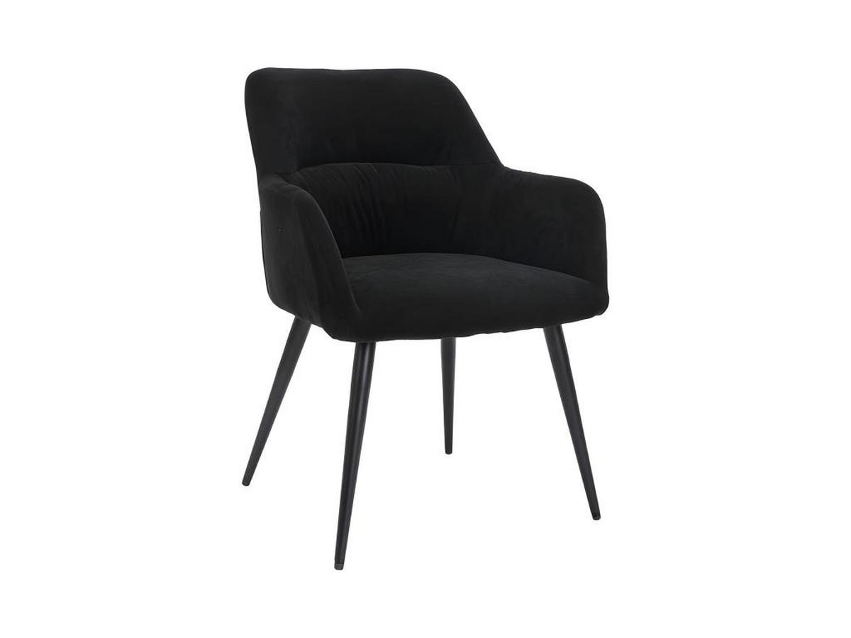 STUHL 2er-Set - Stoff & Metall - Schwarz - HEKA - Schwarz, Textil (61/78/59.5cm) - Vente-Unique