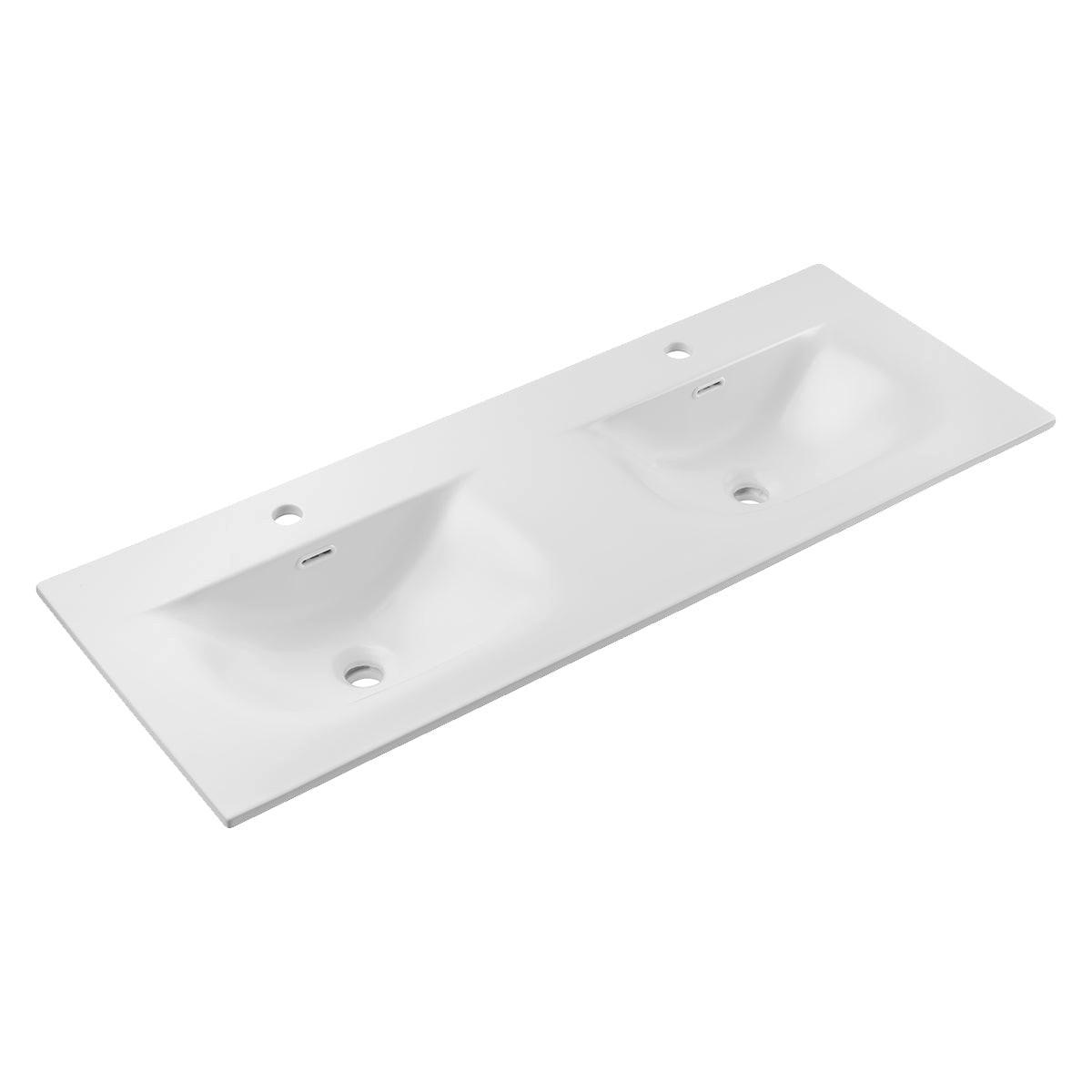DOPPELWASCHTISCH 120.4cm Isaline Helle Eiche - Braun, Holzwerkstoff (120.4/57/46cm) - Petits-meubles