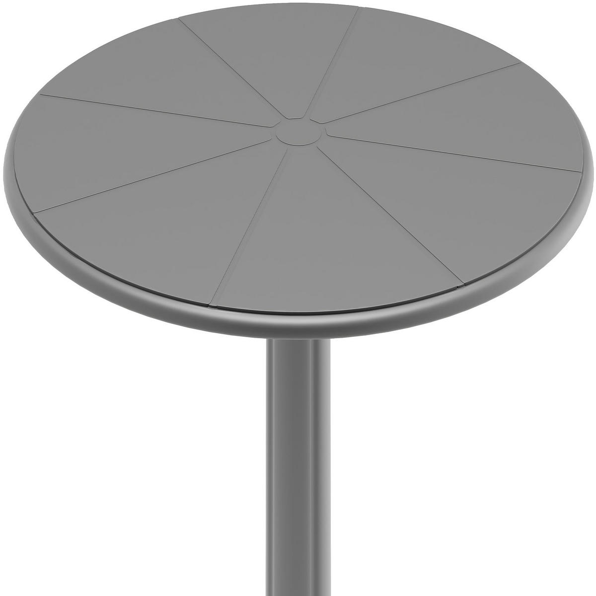 BARTISCH rund 60 cm Kunststoff Dunkelgrau - Dunkelgrau, Kunststoff (60/60/107cm) - CLP