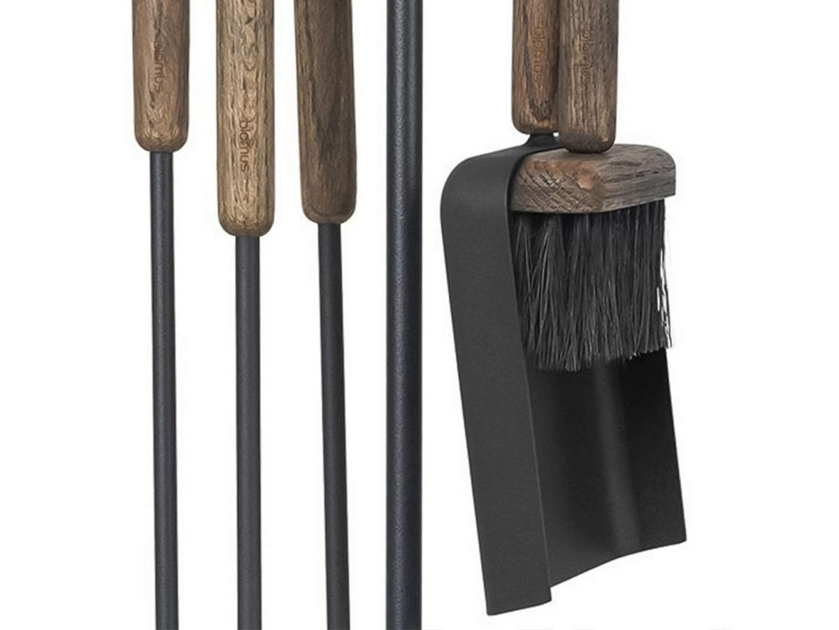 KAMINGARNITUR Ashi 5tlg oak Kaminbesteck Set - Braun, Metall (22/75/22cm) - Blomus