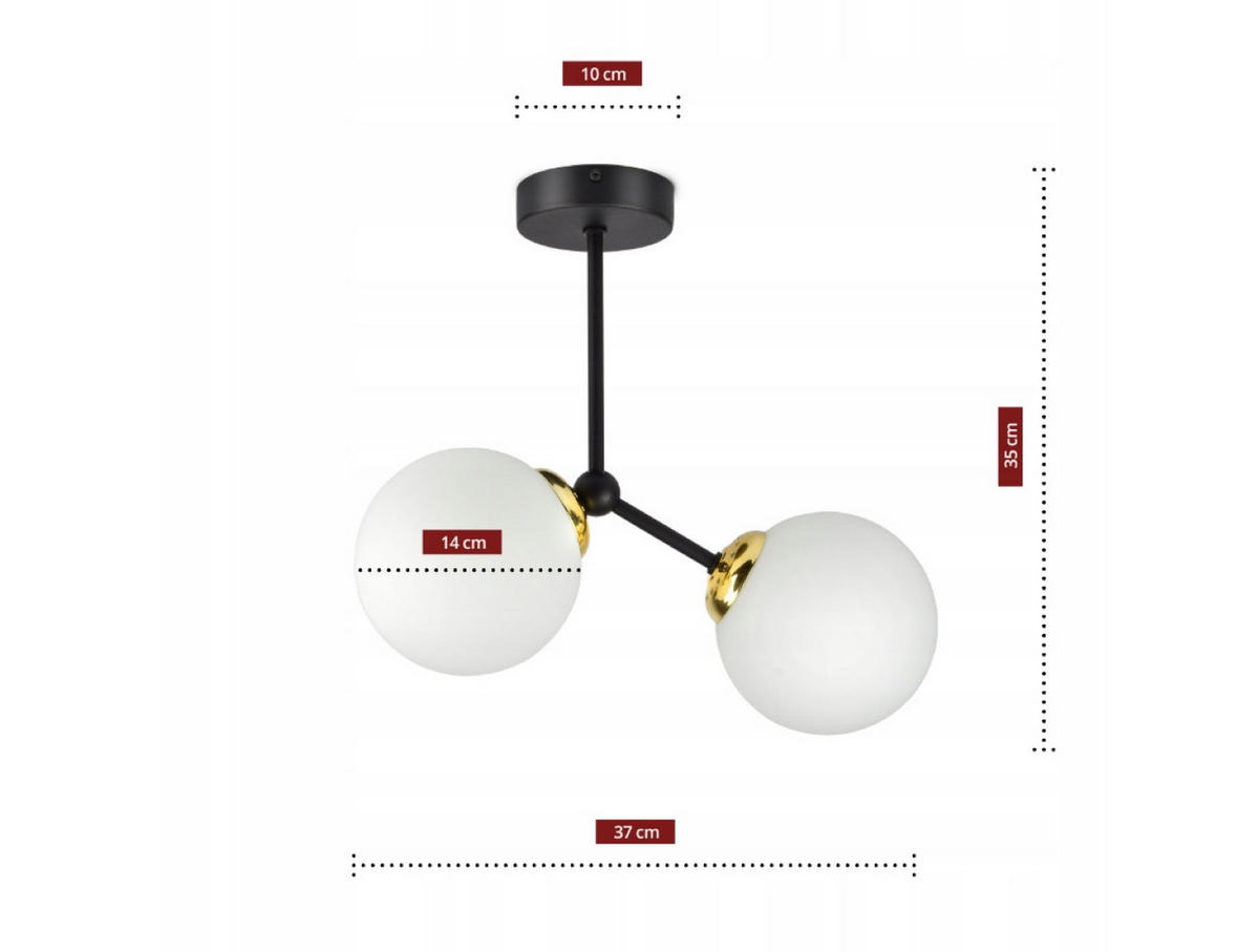 PENDELLEUCHTE Milano Spot - Goldfarben/Schwarz, Glas/Metall (14/37/35cm) - kiki design