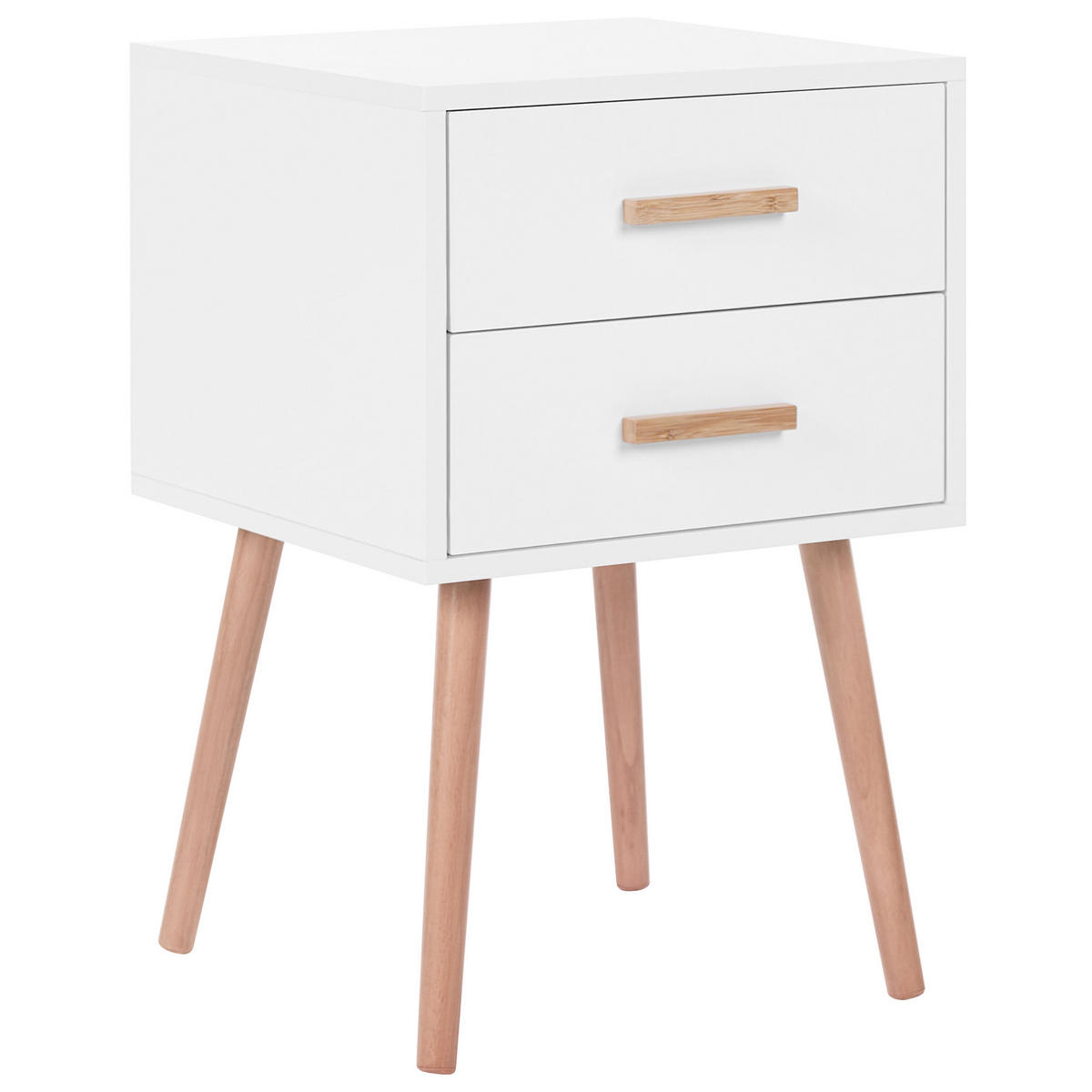 NOČNÍ STOLEK sada 2 ks Bílý - bílá, kompozitní dřevo (40/40/62cm) - Beliani