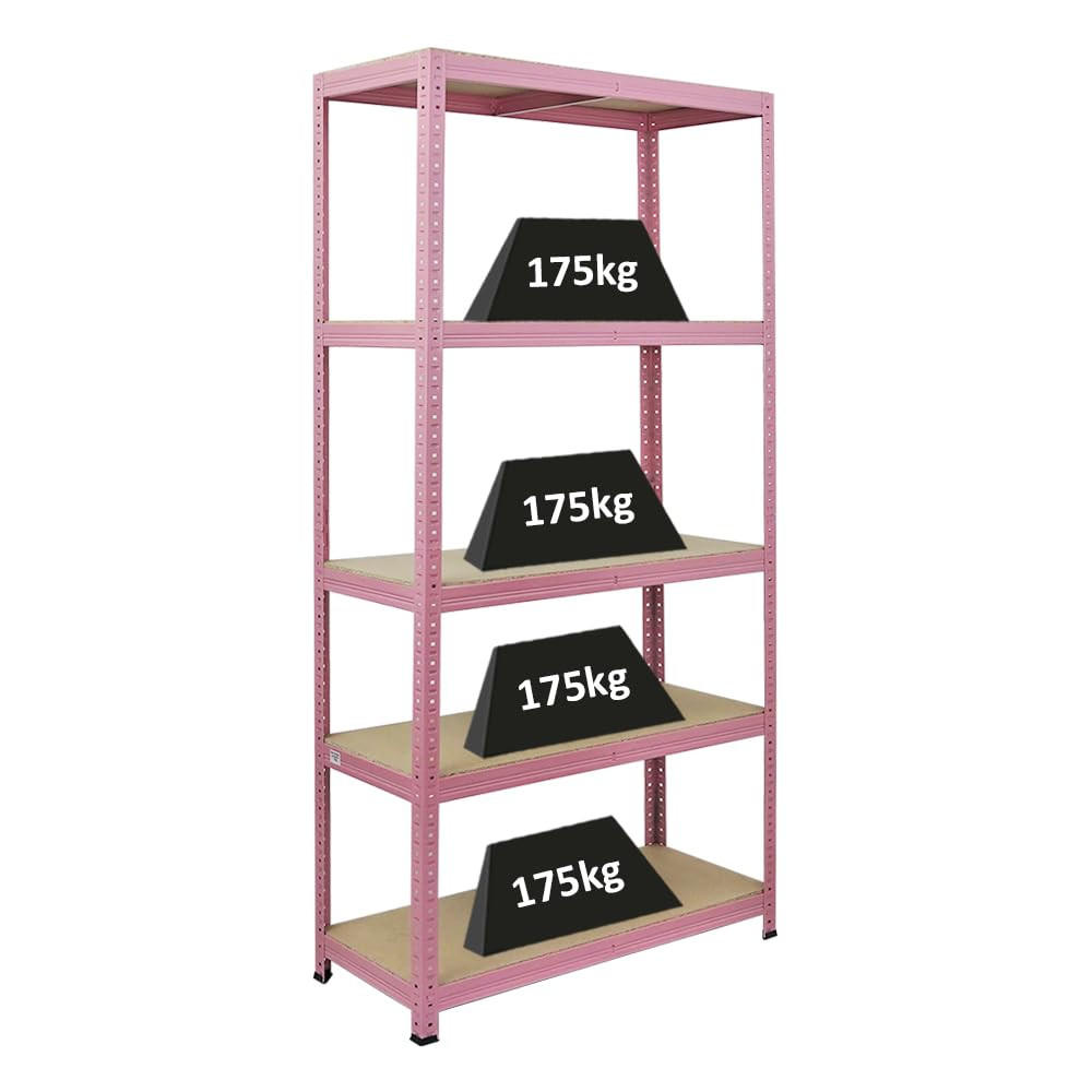 SCHWERLASTREGAL Pink Lady 180x90x40cm Fachlast 175 kg 5 Ebenen Pink - Pink, Metall (90/180/40cm) - PROREGAL