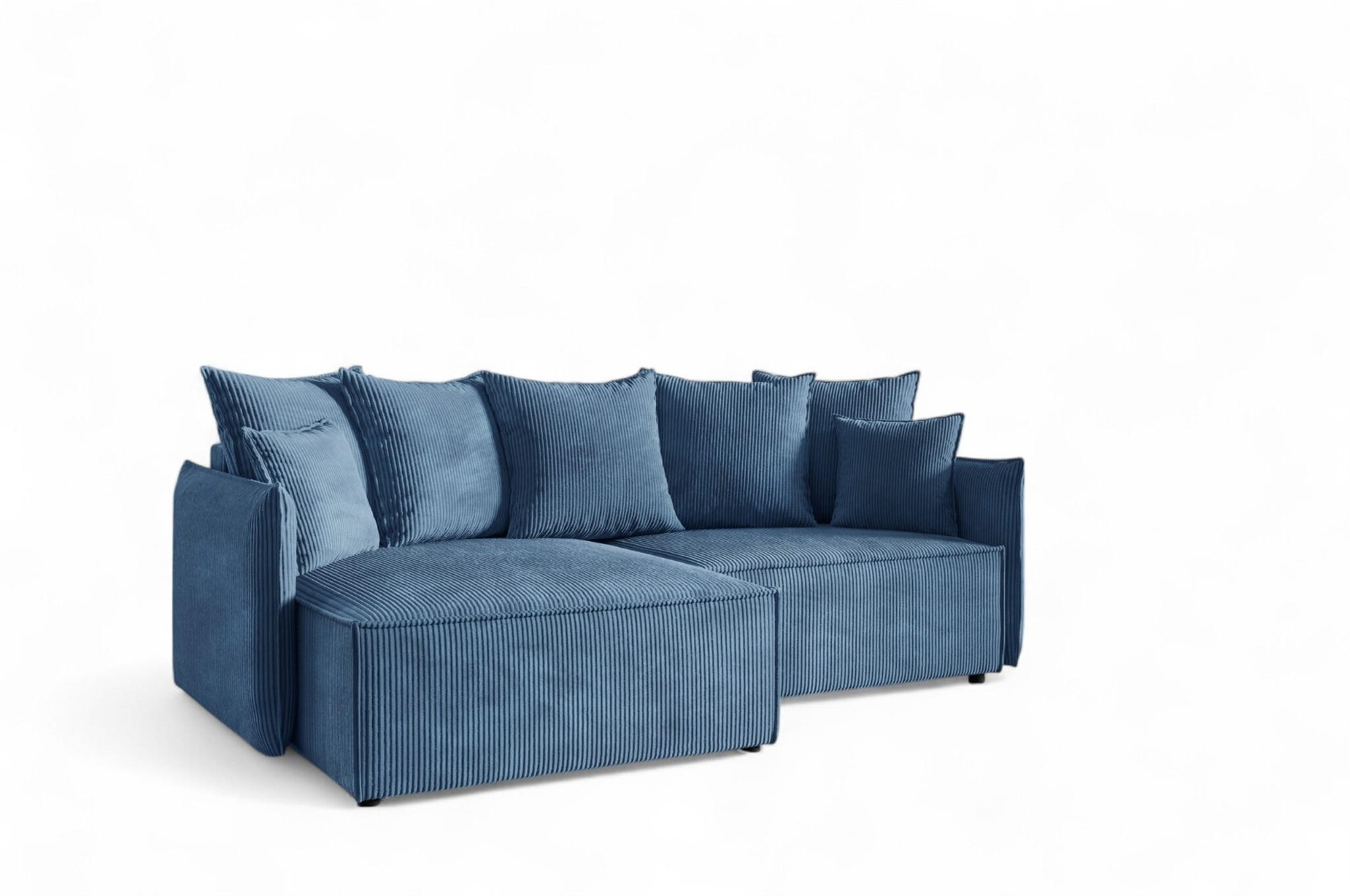 ECKSOFA Minea Mit Schlaffunktion - Blau, Holzwerkstoff/Textil (221/153cm) - Fun Möbel