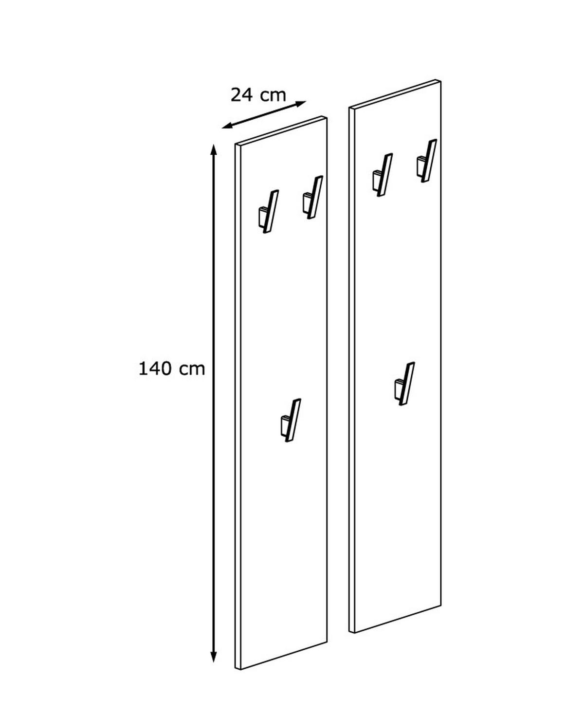 GARDEROBE Spot Grau Hochglanz - Grau, Holzwerkstoff (120/140/2cm) - Vladon