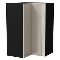 ECKHÄNGESCHRANK Brerra W14/60 Schwarz / RAL 9001 creme Hochglanz 60 / 60 / 96cm - Creme/Schwarz, Holz/Holzwerkstoff (60/96/60cm) - Feldmann-Wohnen