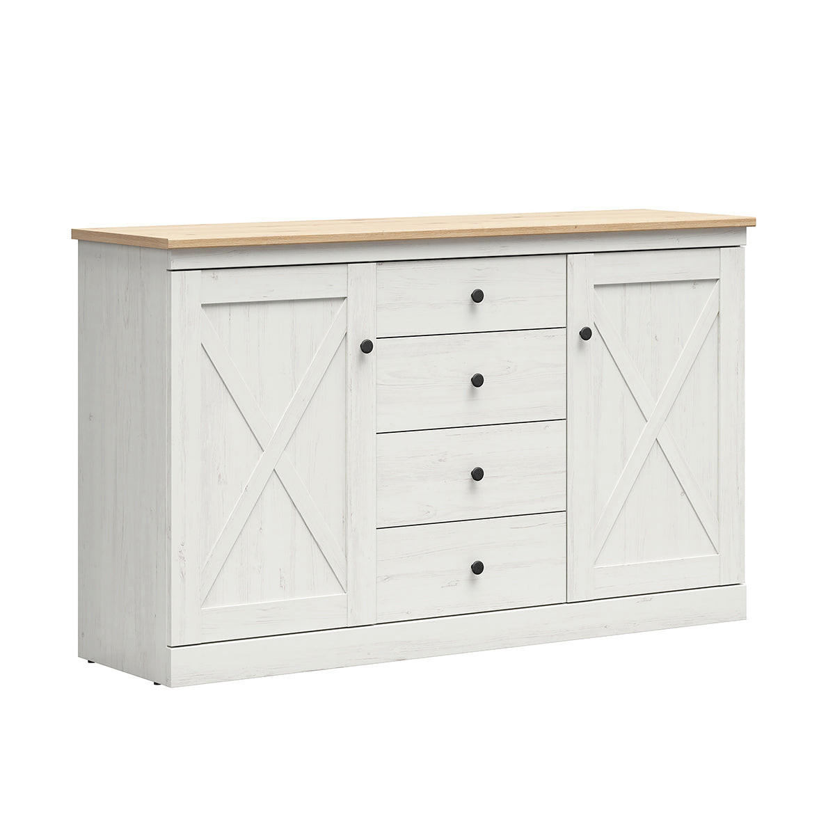 SIDEBOARD Victoria Weiß und Holz - Weiß, Holzwerkstoff (153/93/43cm) - Petits-meubles