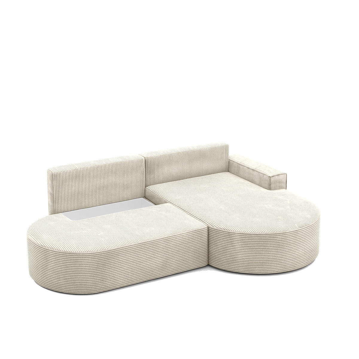 ECKSOFA Modena Pro - Komfort Und Stil Stoff Poso Beige Rechts - Beige, Holz (278/179cm) - Kaiser Möbel
