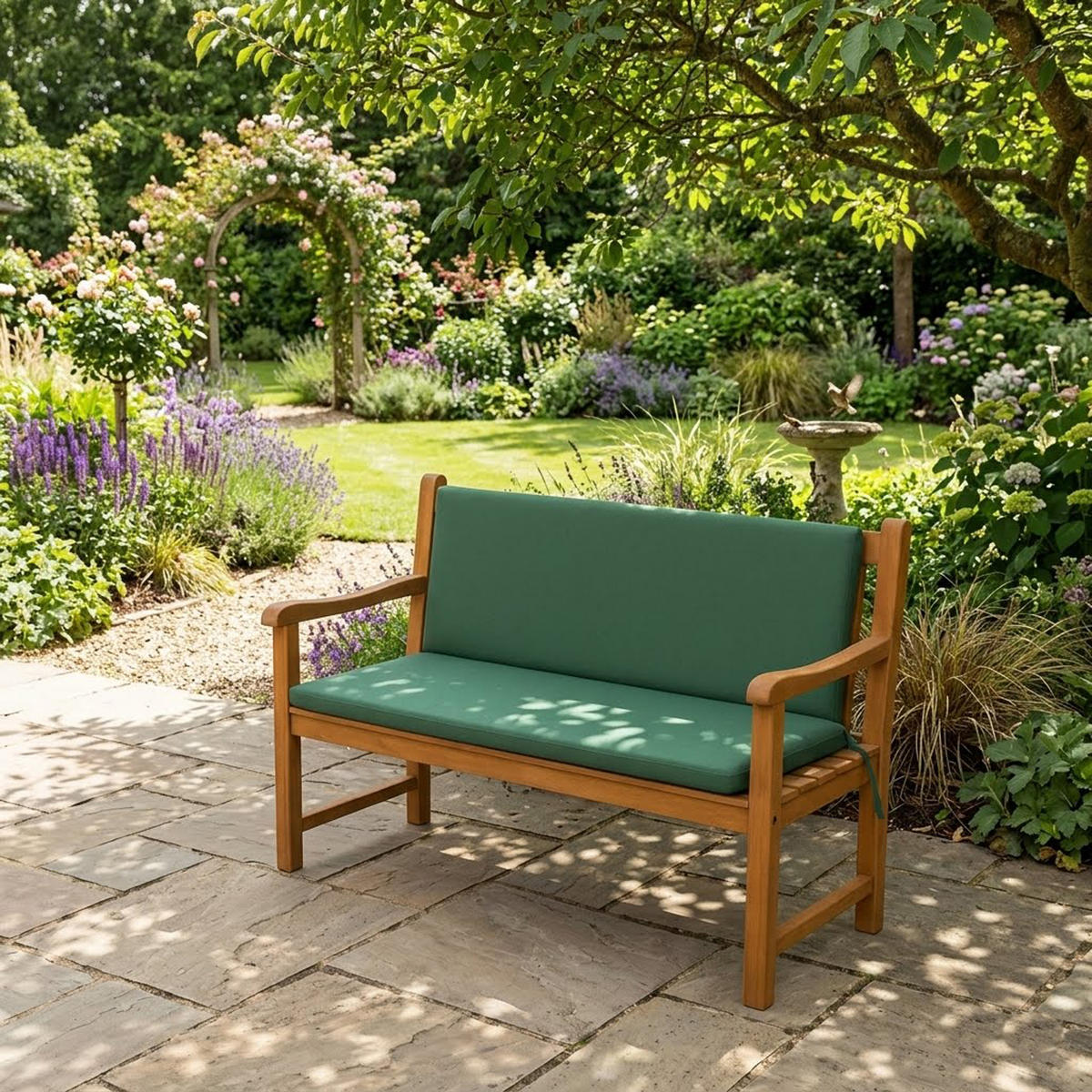 BANKAUFLAGE Oxford - 2-sitzer, dunkelgrün 98x88x7 cm - Grün, Textil (98/7/88cm) - TPFGarden