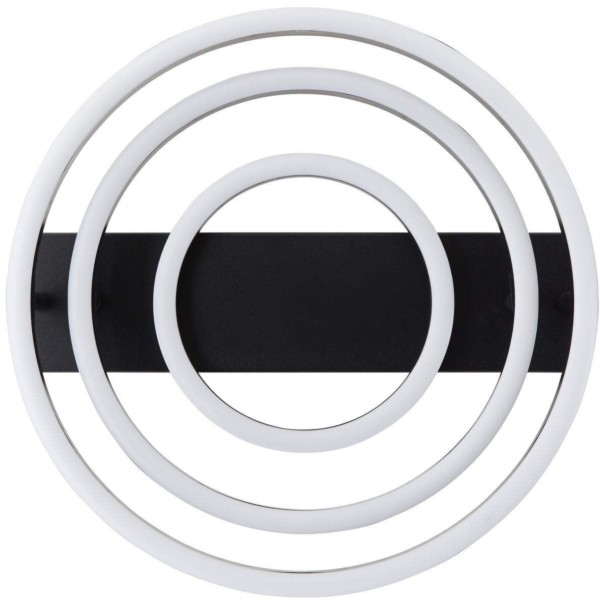 LED DECKENLEUCHTE Pedley Schwarz 38/37/11,5 cm - Schwarz, Kunststoff (38/37/11.5cm) - Brilliant