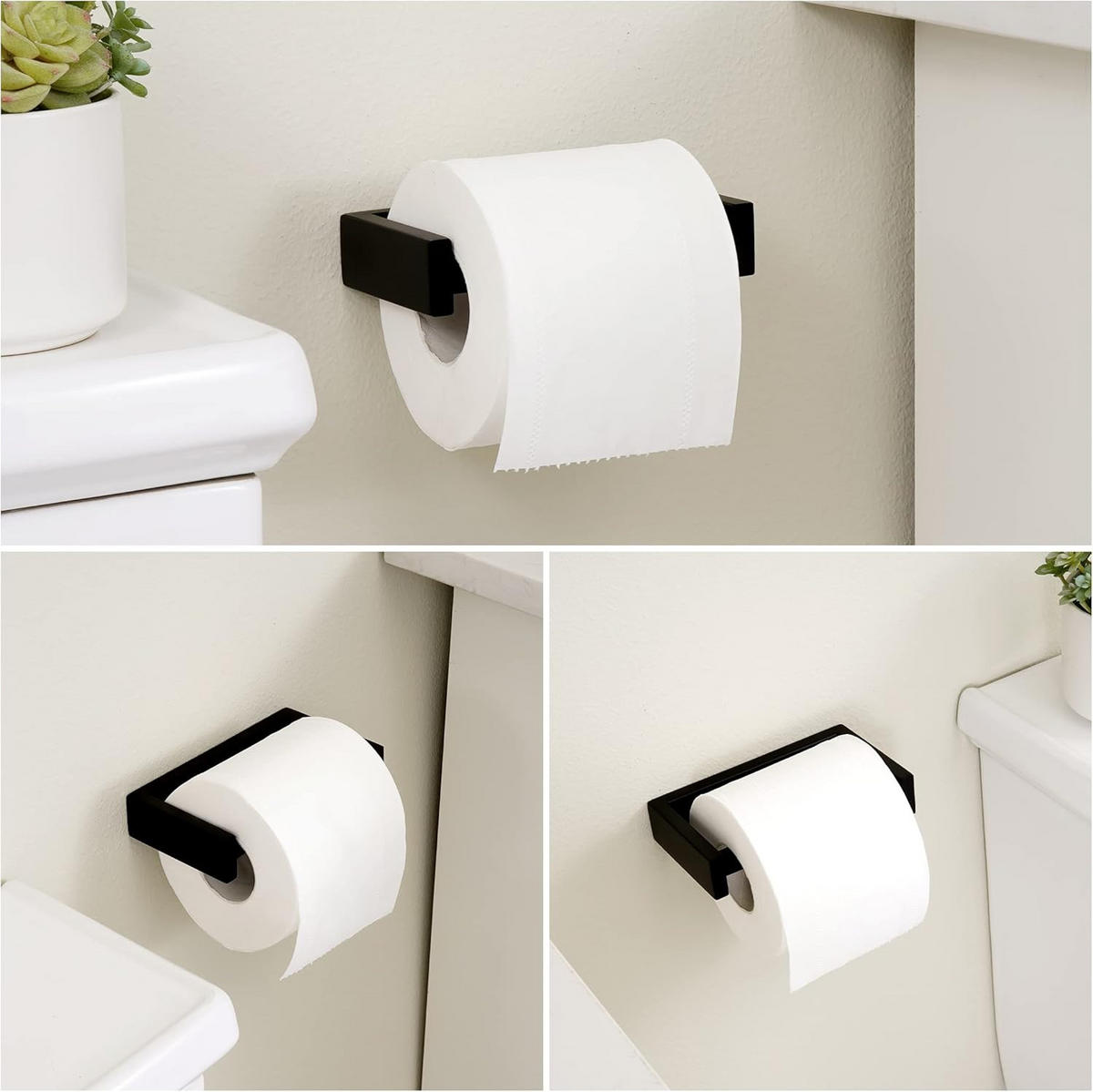 TOILETTENPAPIERHALTER, Toilettenpapierhalte - Schwarz, Metall (8.1/3/14.5cm) - BELZ