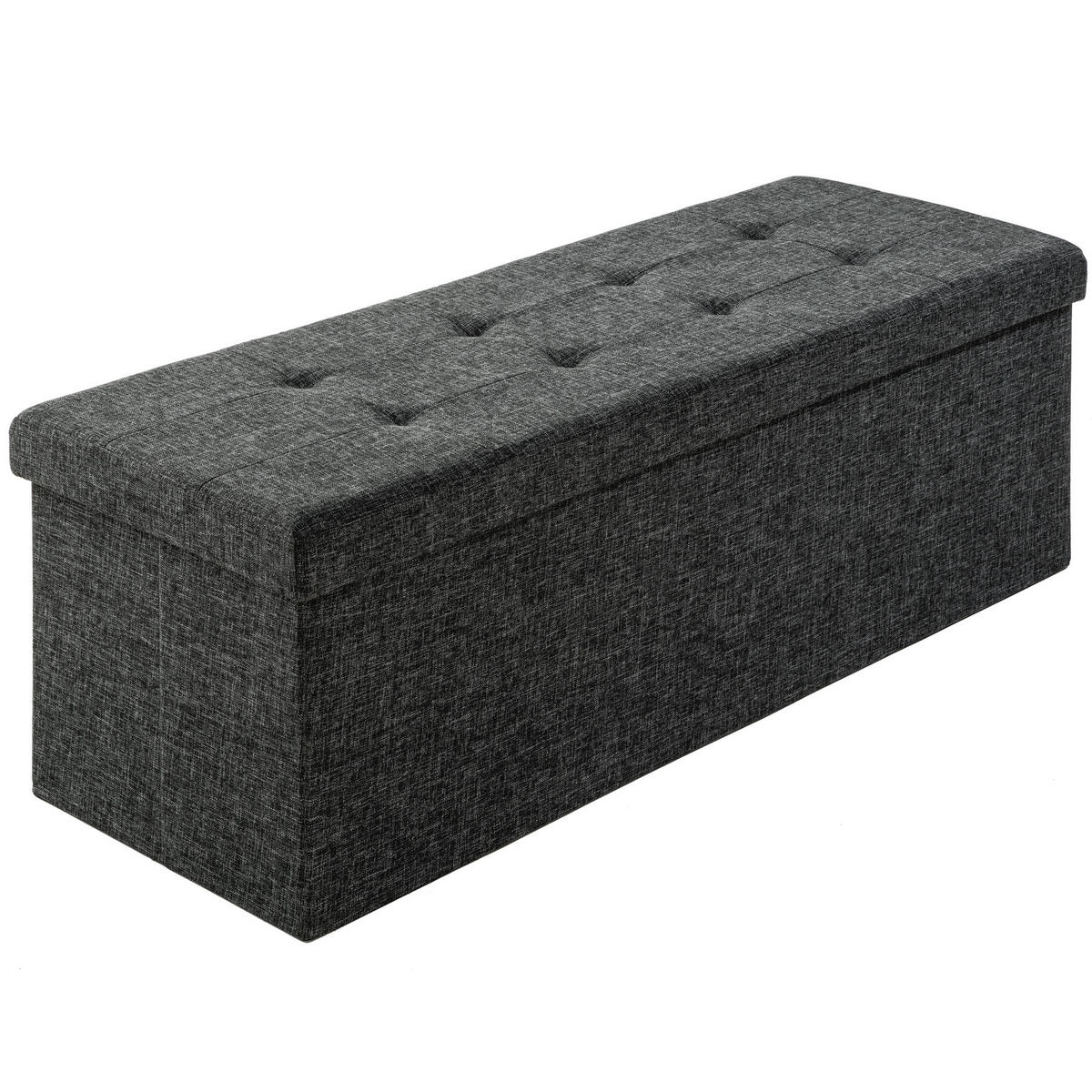 SITZHOCKER mit Stauraum, 110 x 38 x 38 cm,dunkelgrau - Dunkelgrau, Textil (38/38/110cm) - tectake