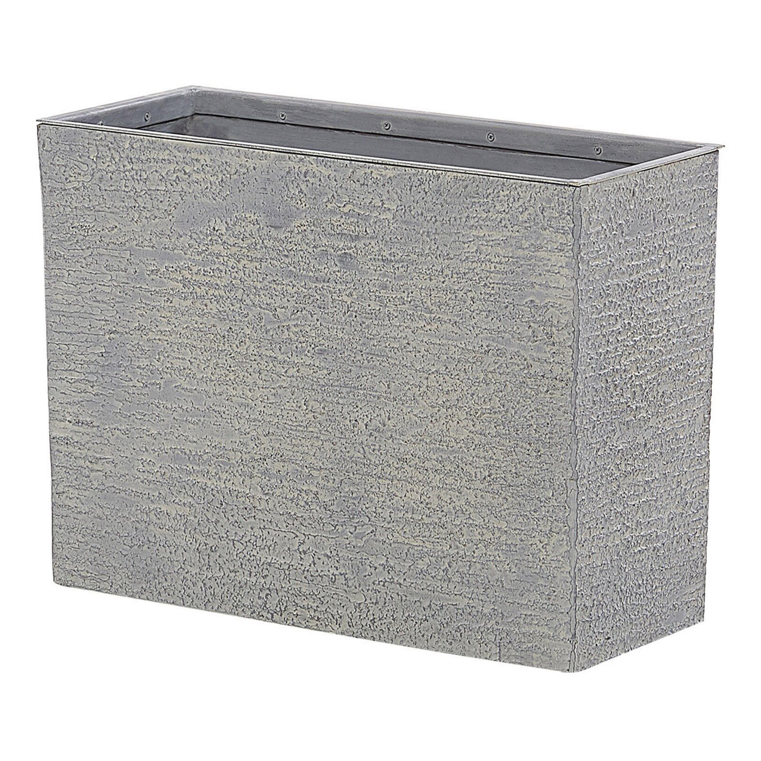 BLUMENTOPF grau rechteckig 25/60/45 cm Edessa - Grau, Stein (45cm) - Beliani