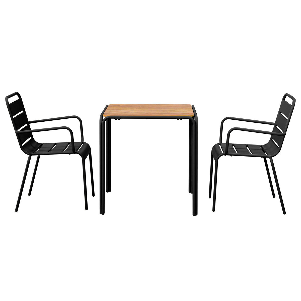 GARTENSET 3-tlg., Schwarz - Schwarz, Metall - Oviala