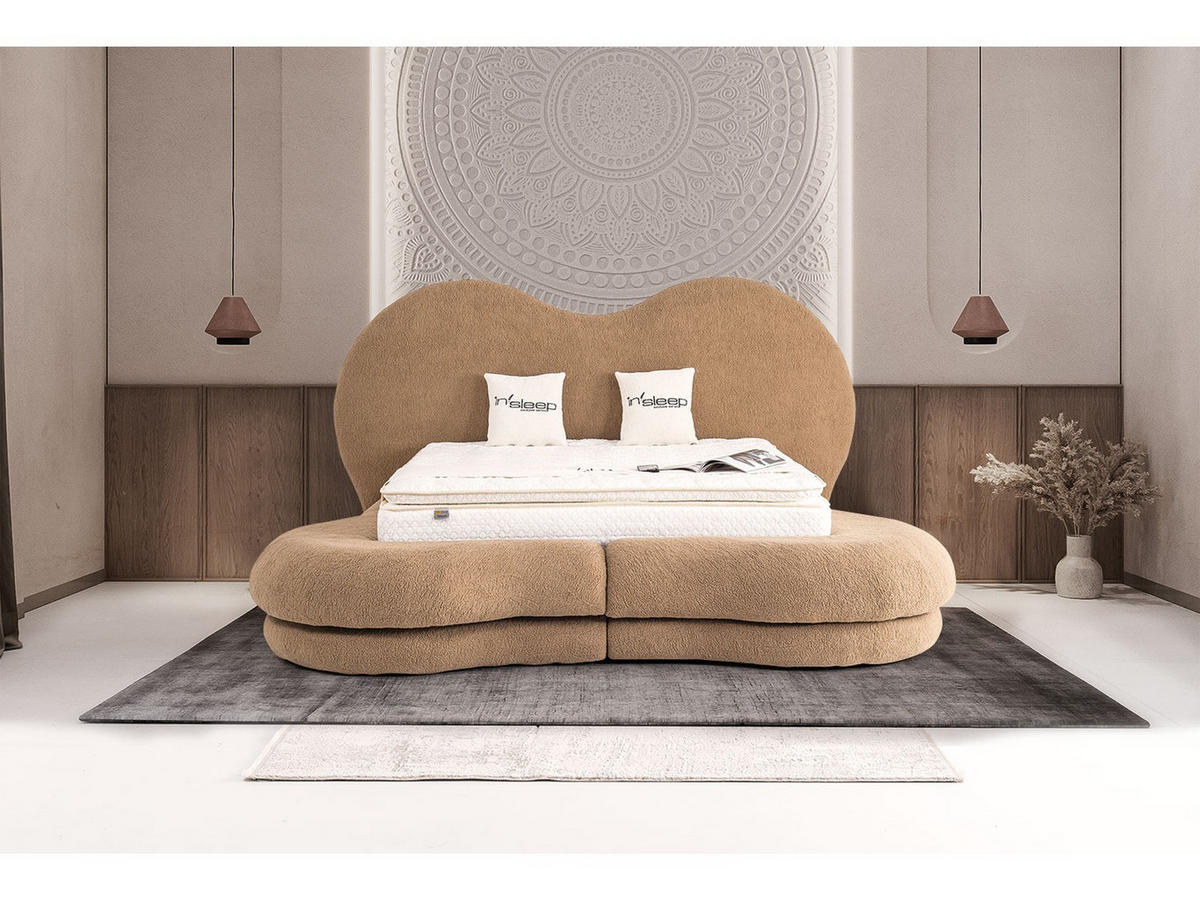 POLSTERBETTSET Maldiv 200x200 Braun - Braun, Textil/Metall (200/200cm) - Villa Möbel