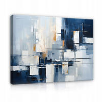 LEINWANDBILD Abstrakt Blau 120x80 - Multicolor, Holzwerkstoff (120/80cm) - Wallarena