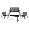 GARTENMÖBEL-SET 4 TLG. Anzi - Schwarz, Glas/Textil - casa.pro