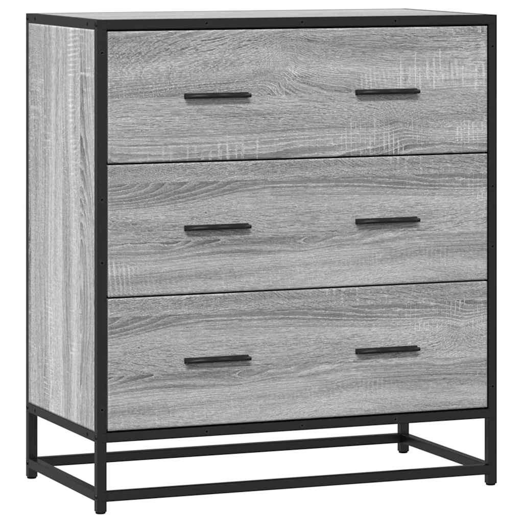 KOMMODE Sopi für Wohnzimmer Grau Sonoma 68x35x76 cm - Grau, Holz (68/76/35cm) - DELUKE
