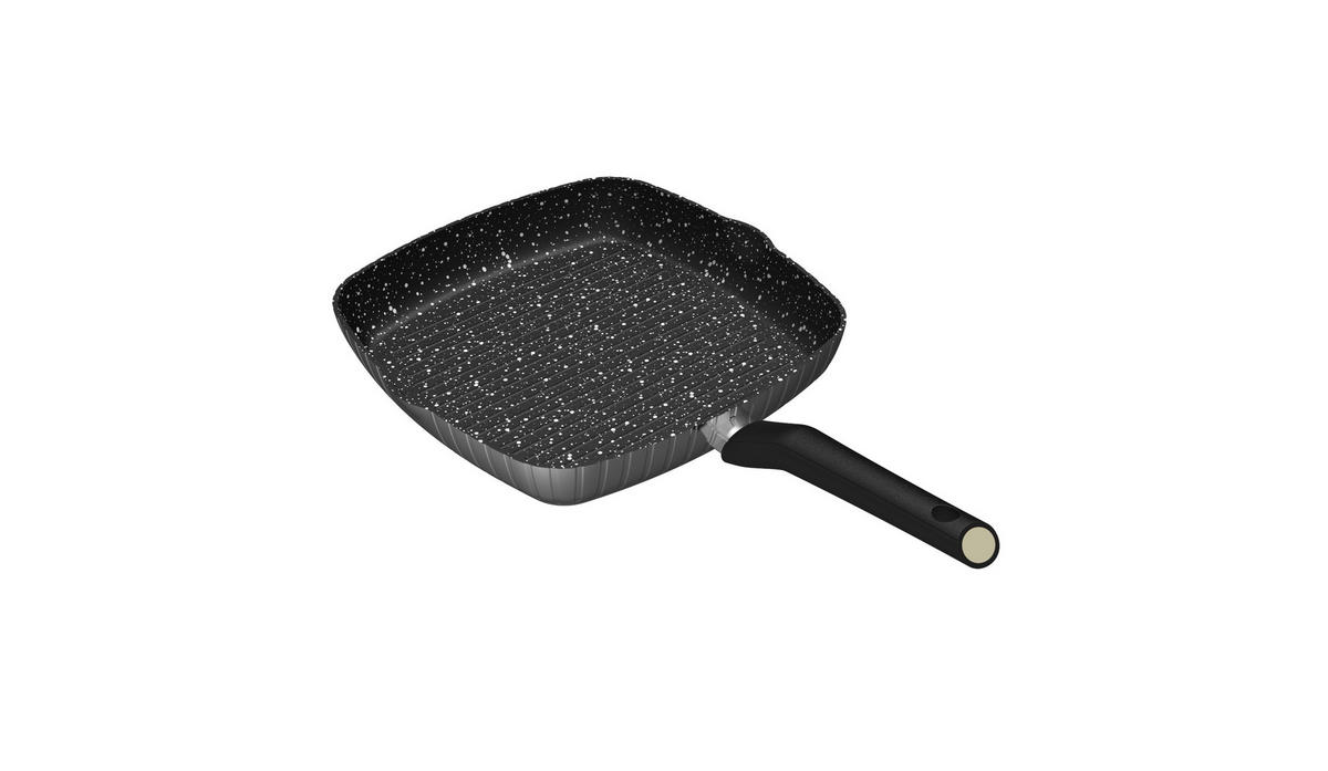 GRILLPFANNE - Grau, Metall (28cm) - Stoneline