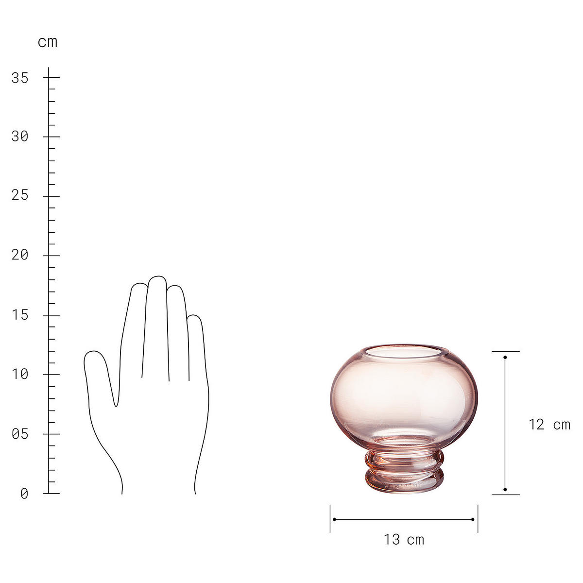 WINDLICHT (2er Set) Bauble - Pink, Glas (13/12/13cm) - Butlers