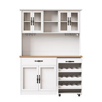 BUFFETSCHRANK Rollwagen Weiß 140/38/180 cm - Weiß, Holz (140/180/38cm) - PANGIVO