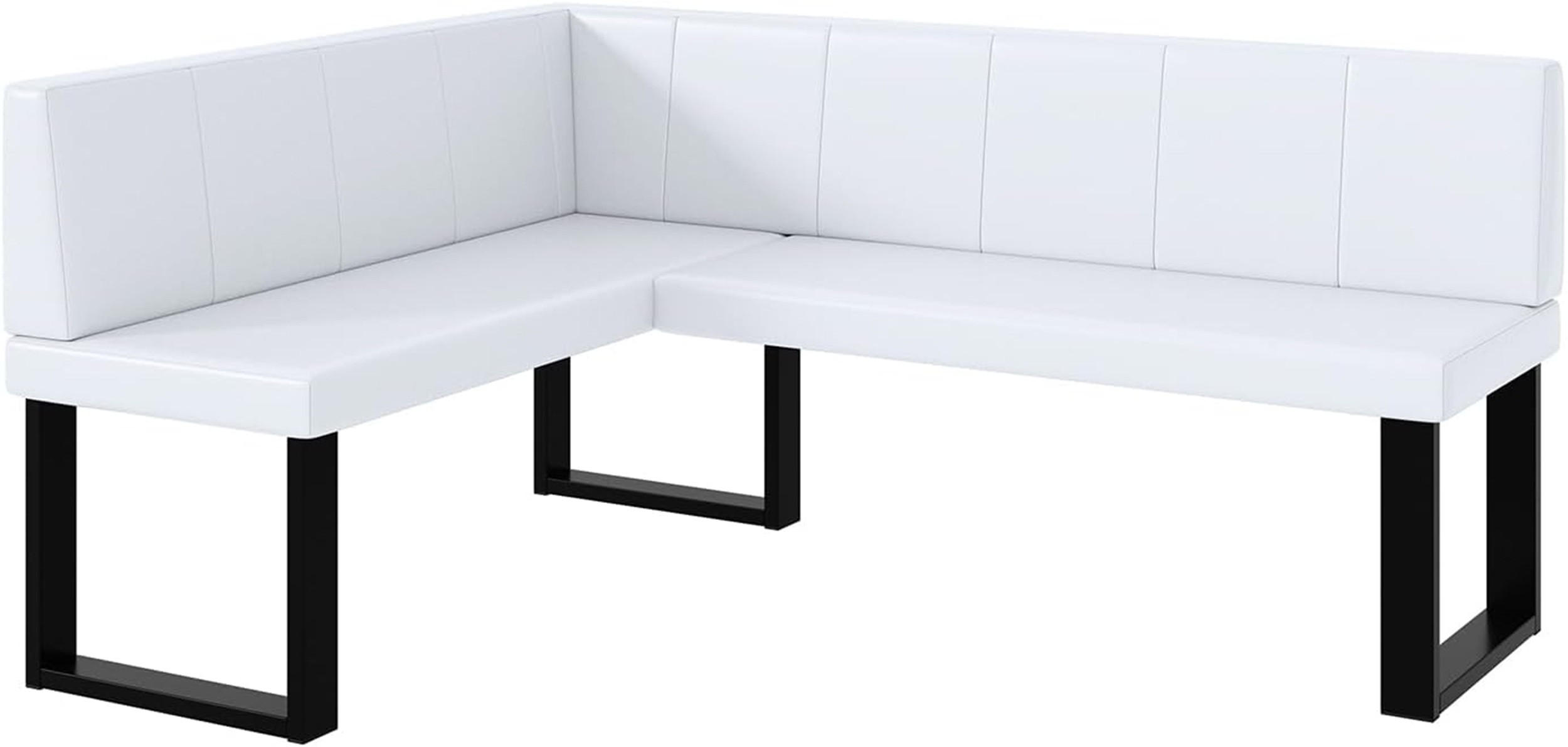 Meblini Eckbank Weiß 168x128 cm