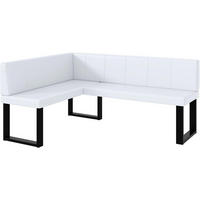 ECKBANK PETER_U - Weiß, Leder (128/168cm) - Meblini