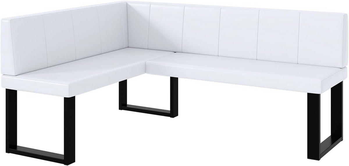 ECKBANK PETER_U - Weiß, Leder (128/168cm) - Meblini