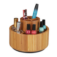 MAKEUP Organizer - Hellbraun, Holz/Kunststoff (20/15/20cm) - Relaxdays