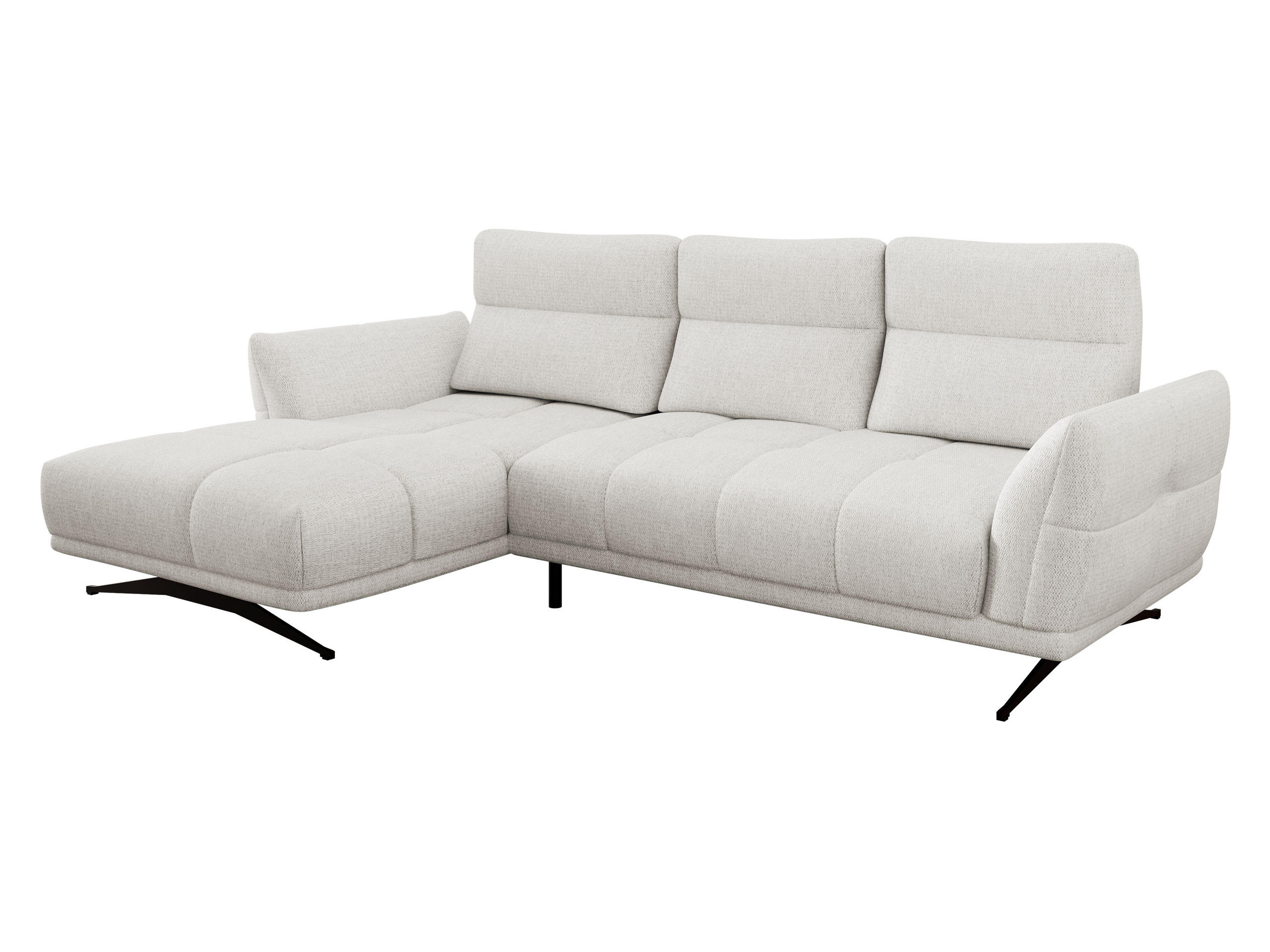 ECKSOFA Giovanni Z LCH, Seite: Links LC-2R - Hellgrau/Schwarz, Holz/Textil (298/195cm) - MIRJAN24