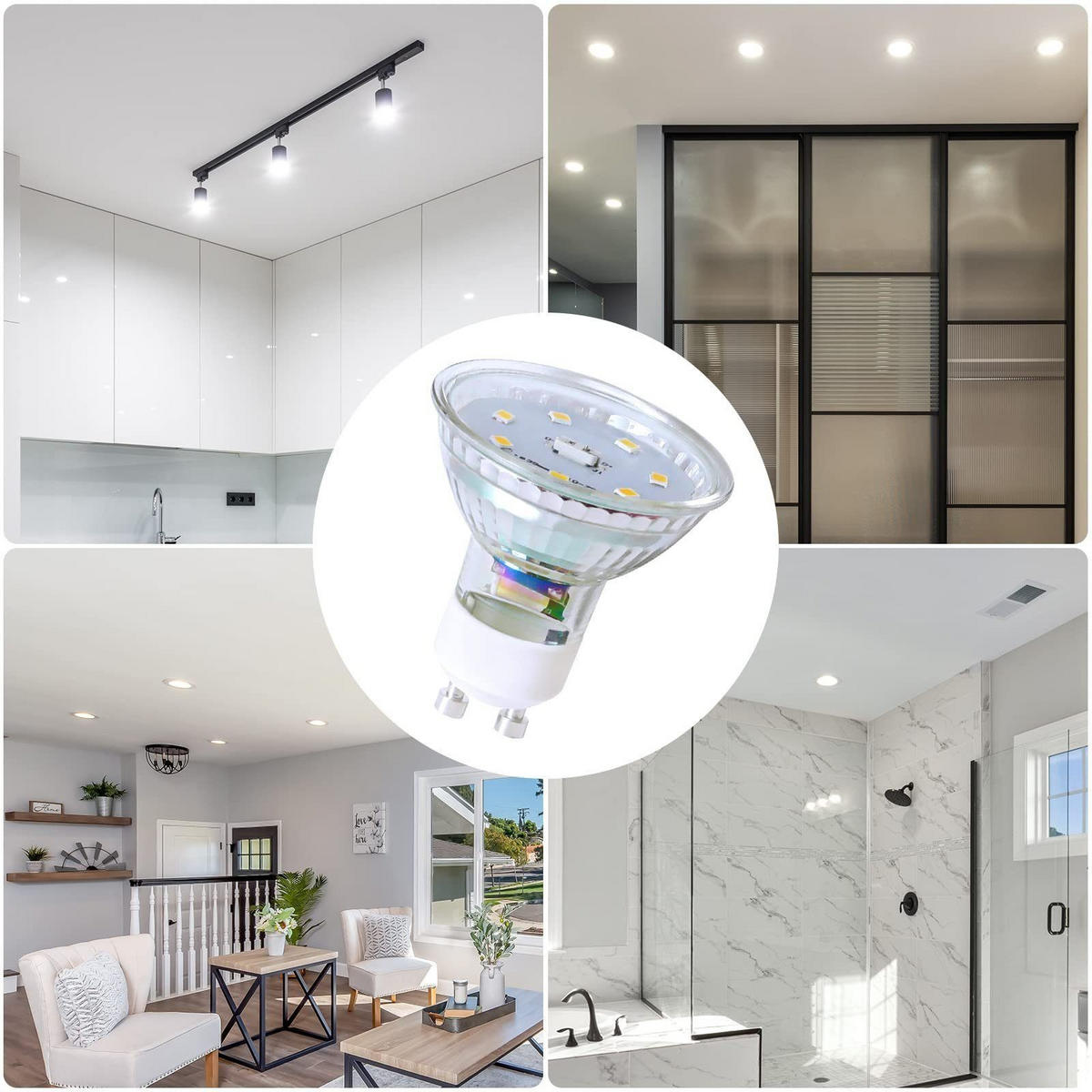 LED žárovky GU10 5W (balení 10 ks) - průhledná, sklo (5/5.7cm) - Nettlife