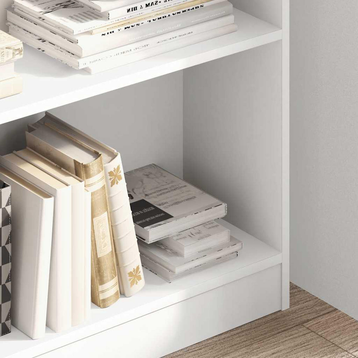 BÜCHERREGAL mit 3 Fächern 80/24/109 cm aus Holzwerkstoff Weiß - Weiß, Holz (80/109/24cm) - vidaXL